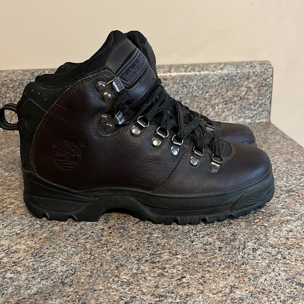 Timberland Performance Leather Hiking Boots Dark Brown‎ Size 7 M (33157) (B7)